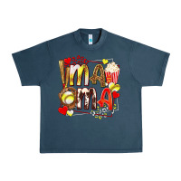 Midnight Navy mama softball baseball with popcorn Urban Heavy Tee - texasbilliewilder