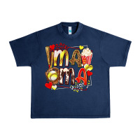 Navy mama softball baseball with popcorn Urban Heavy Tee - texasbilliewilder