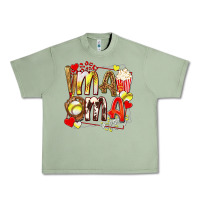 Oil Green mama softball baseball with popcorn Urban Heavy Tee - texasbilliewilder