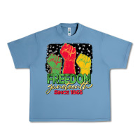 Pebble Blue freedom juneteenth since 1865 Urban Heavy Tee - BarkalooDesign