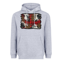 Heather Grey Christmas red plaid background Heavyweight Hoodie - BarkalooDesign