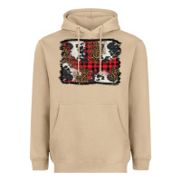 Mushroom Christmas red plaid background Heavyweight Hoodie - BarkalooDesign