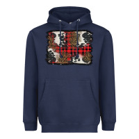 Navy Christmas red plaid background Heavyweight Hoodie - BarkalooDesign
