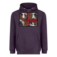 Plum Christmas red plaid background Heavyweight Hoodie - BarkalooDesign