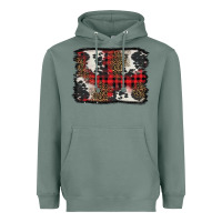 Sage Christmas red plaid background Heavyweight Hoodie - BarkalooDesign