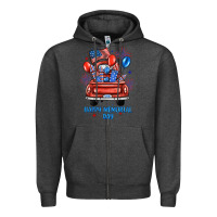 Charcoal Heather happy memorial day farm truck Zipper Hoodie - JahusDesignShop