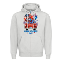 Dove Grey happy memorial day farm truck Zipper Hoodie - JahusDesignShop