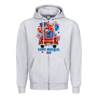 Heather Grey happy memorial day farm truck Zipper Hoodie - JahusDesignShop