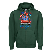 Sports Green happy memorial day farm truck Zipper Hoodie - JahusDesignShop
