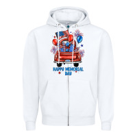 White happy memorial day farm truck Zipper Hoodie - JahusDesignShop