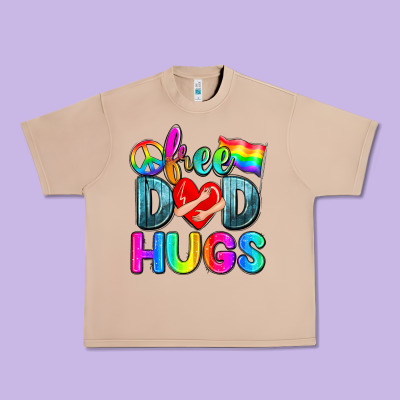 Free Dad Hugs Urban Heavy Tee Designed By Zillion Design Studio