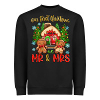 Black our first christmas as mr and mrs Heavyweight Sweatshirt - Zillion Design Studio