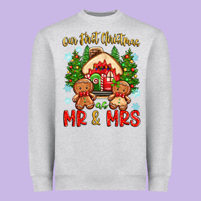 Our First Christmas As Mr And Mrs Heavyweight Sweatshirt Designed By Zillion Design Studio