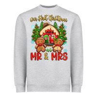 Heather Grey our first christmas as mr and mrs Heavyweight Sweatshirt - Zillion Design Studio