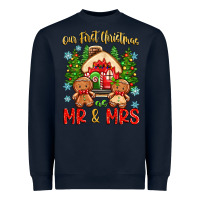 Navy our first christmas as mr and mrs Heavyweight Sweatshirt - Zillion Design Studio
