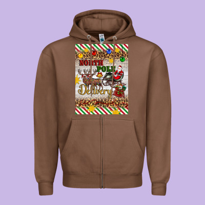 Christmas North Pole Delivery Zipper Hoodie Designed By Artiststas