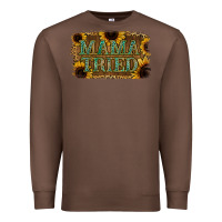 Chestnut Sunflower Leopard Mama Tried Premium Sweatshirt - Jasminsmagicworld