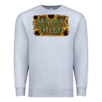 Heather Grey Sunflower Leopard Mama Tried Premium Sweatshirt - Jasminsmagicworld