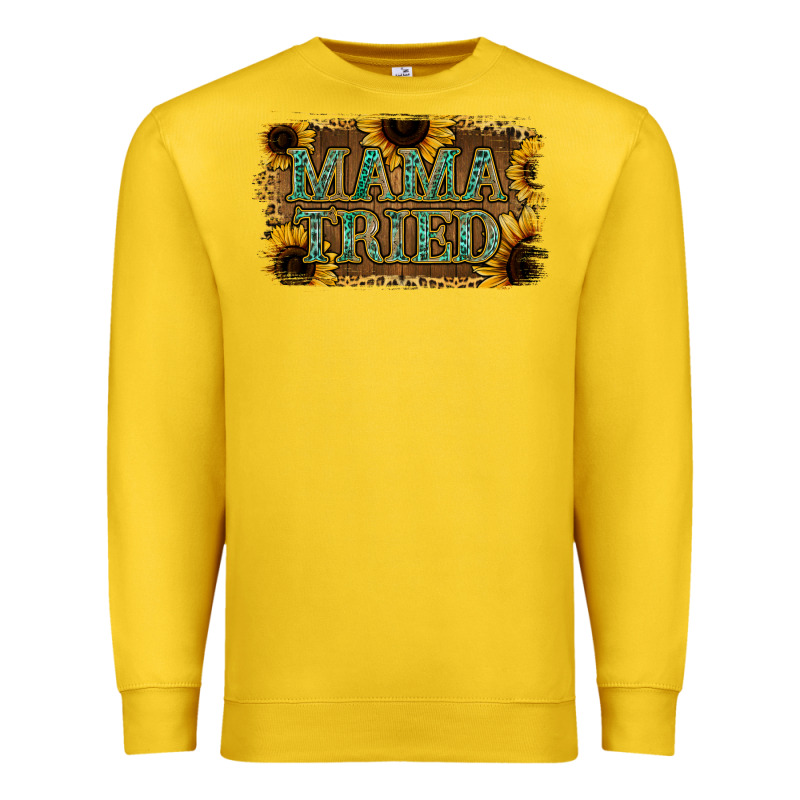Sunflower Leopard Mama Tried Premium Sweatshirt by Jasminsmagicworld | Teevron