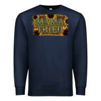 Navy Sunflower Leopard Mama Tried Premium Sweatshirt - Jasminsmagicworld