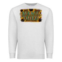 Oatmeal Heather Sunflower Leopard Mama Tried Premium Sweatshirt - Jasminsmagicworld