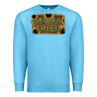 Ocean Blue Sunflower Leopard Mama Tried Premium Sweatshirt - Jasminsmagicworld