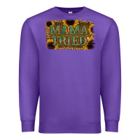 Purple Sunflower Leopard Mama Tried Premium Sweatshirt - Jasminsmagicworld