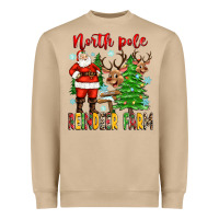 North Pole Reindeer Farm Heavyweight Sweatshirt | Teevron