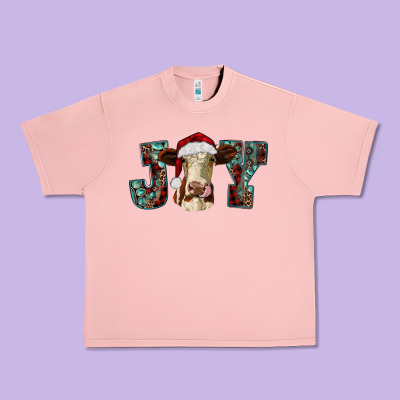 Christmas Joy With Heifer Cow Urban Heavy Tee Designed By Ranaportraitstore