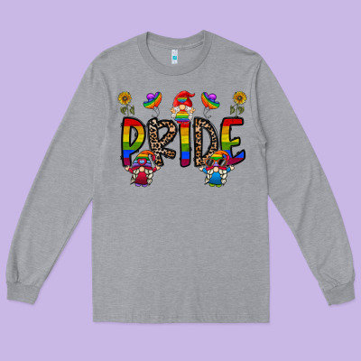 Pride Gnome Long Sleeve Tee Designed By Cowhidedigitalart