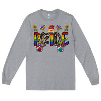 Heather Grey pride gnome Long Sleeve Tee - CowhideDigitalArt