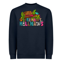 Navy yeehaws and hellnaws Heavyweight Sweatshirt - texasbilliewilder