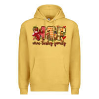 Antique Gold funny thanksgiving wine turkey family Premium Hoodie - MaliasSmallBusiness