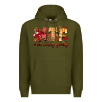 Army Green funny thanksgiving wine turkey family Premium Hoodie - MaliasSmallBusiness
