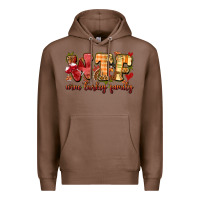 Chestnut funny thanksgiving wine turkey family Premium Hoodie - MaliasSmallBusiness