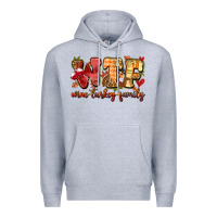 Heather Grey funny thanksgiving wine turkey family Premium Hoodie - MaliasSmallBusiness