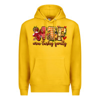 Lemon funny thanksgiving wine turkey family Premium Hoodie - MaliasSmallBusiness
