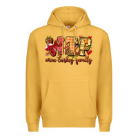 Mustard funny thanksgiving wine turkey family Premium Hoodie - MaliasSmallBusiness