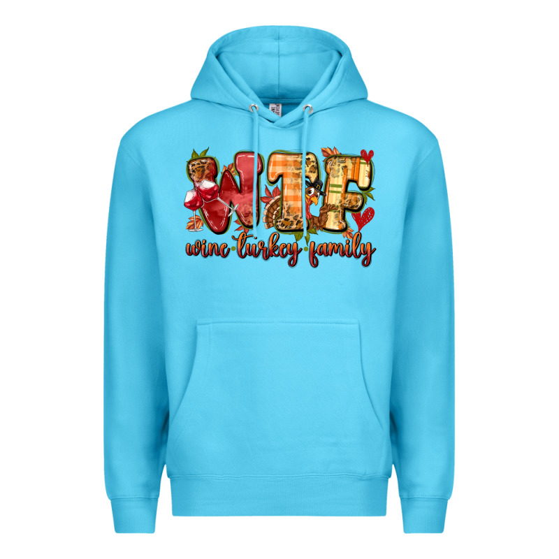 Funny Thanksgiving Wine Turkey Family Premium Hoodie by MaliasSmallBusiness | Teevron