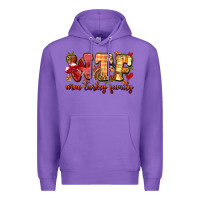 Purple funny thanksgiving wine turkey family Premium Hoodie - MaliasSmallBusiness