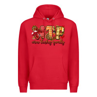 Red funny thanksgiving wine turkey family Premium Hoodie - MaliasSmallBusiness