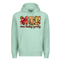 Seafoam funny thanksgiving wine turkey family Premium Hoodie - MaliasSmallBusiness