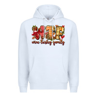 White funny thanksgiving wine turkey family Premium Hoodie - MaliasSmallBusiness