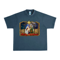 Midnight Navy merry christmas holy family Urban Heavy Tee - RanaPortraitStore