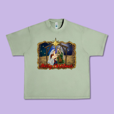 Merry Christmas Holy Family Urban Heavy Tee Designed By Ranaportraitstore