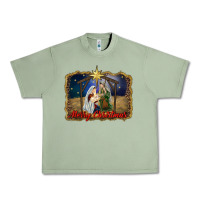 Oil Green merry christmas holy family Urban Heavy Tee - RanaPortraitStore
