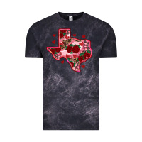 Cloud Black valentine' s day texas map with roses Vintage Tee - RanaPortraitStore