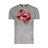 Cloud Rock valentine' s day texas map with roses Vintage Tee - RanaPortraitStore
