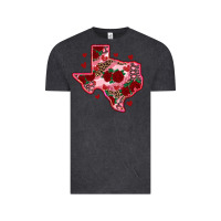 Vintage Black valentine' s day texas map with roses Vintage Tee - RanaPortraitStore