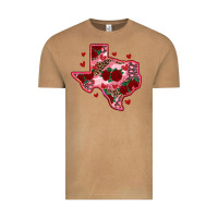 Vintage Camel valentine' s day texas map with roses Vintage Tee - RanaPortraitStore